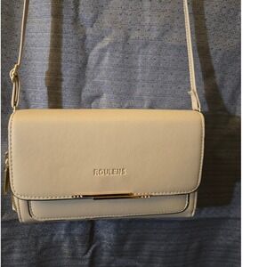 ROULENS Small Beige‎ Crossbody Bag Mini Shoulder Bag Wallet Purse